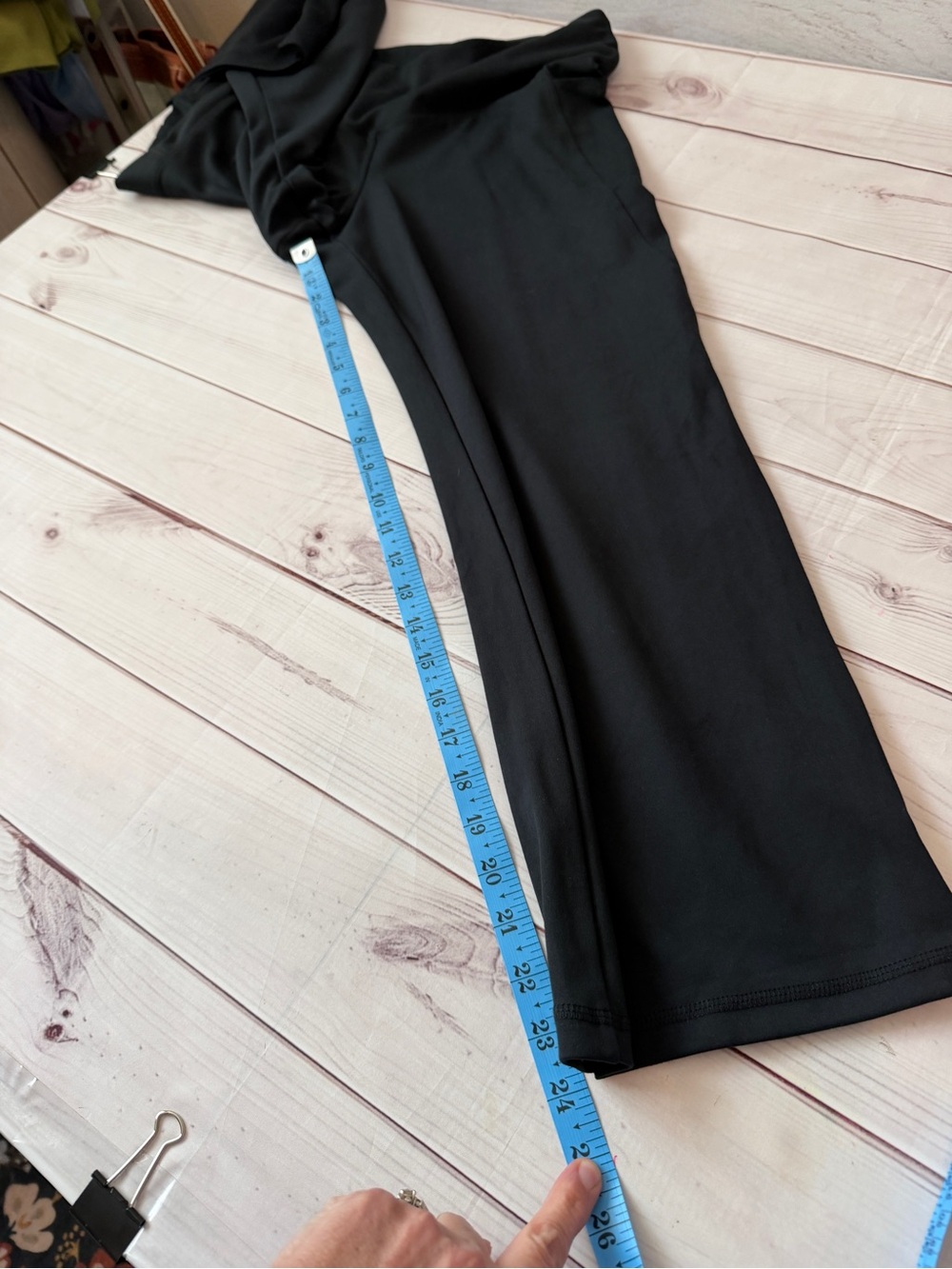 Jockey Black Cropped Athletic Leggings Large Side Pockets Stretch Performance - Picture 6 of 6